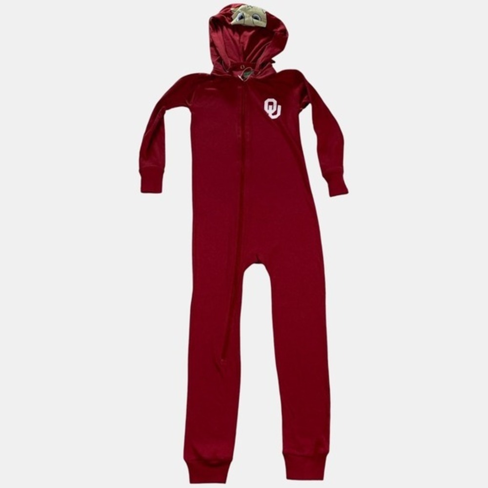 Kids‎ Oklahoma Sooners OU Crimson Hooded Pajamas Onesie Sleepwear Size 5T